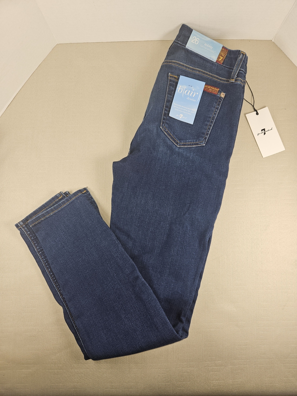 7 For All Mankind 26 Aubrey Super High Waste Skinny b(air) Denim Jeans